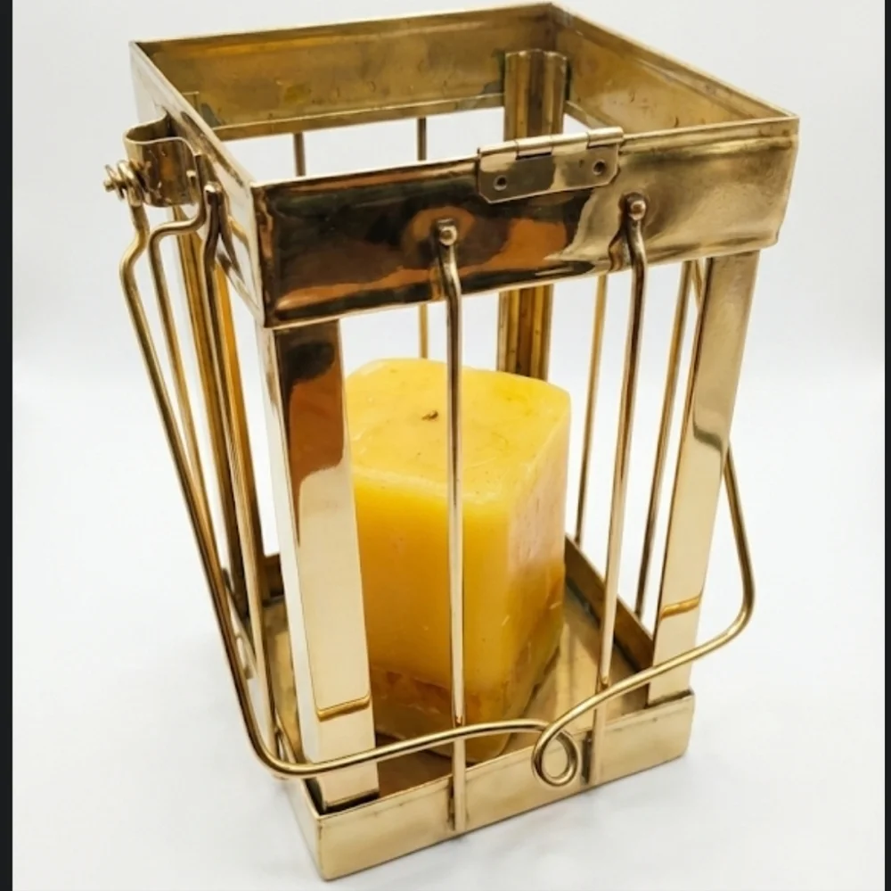 Brass Vintage Lantern With Candle